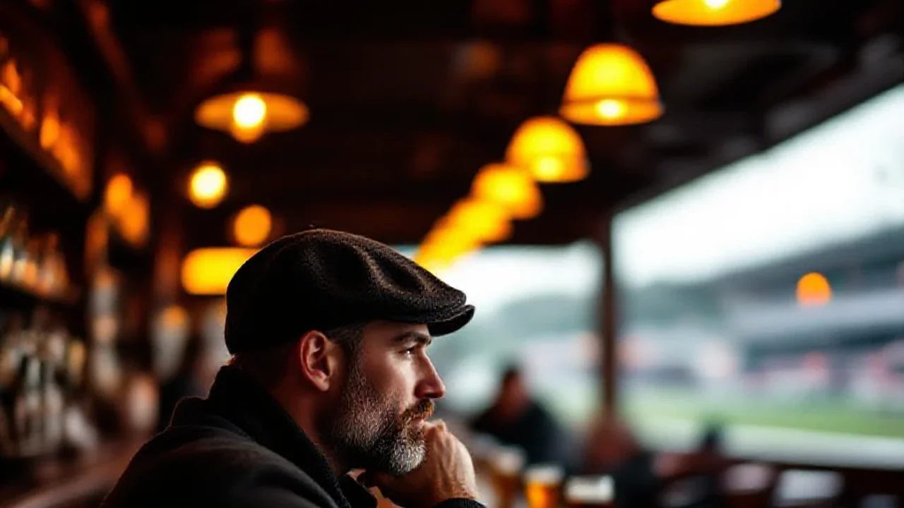 Turfiste concentré au bar de l’hippodrome