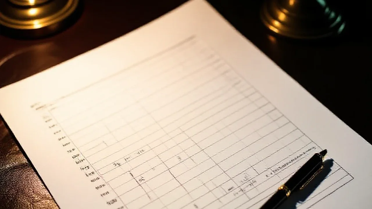Graphique de performance sur bureau en cuir sombre