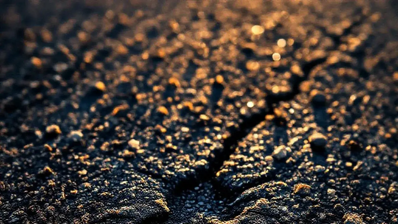 Surface de mâchefer en gros plan macro